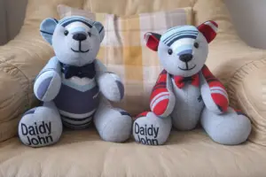 keepsake memory bears made from clothes on anglesey