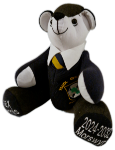 school leaver memory keepsake bear handmade from scool uniform clothing